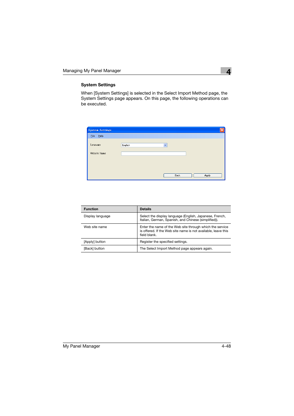 System settings, System settings -48 | Konica Minolta PageScope Enterprise Suite User Manual | Page 125 / 132