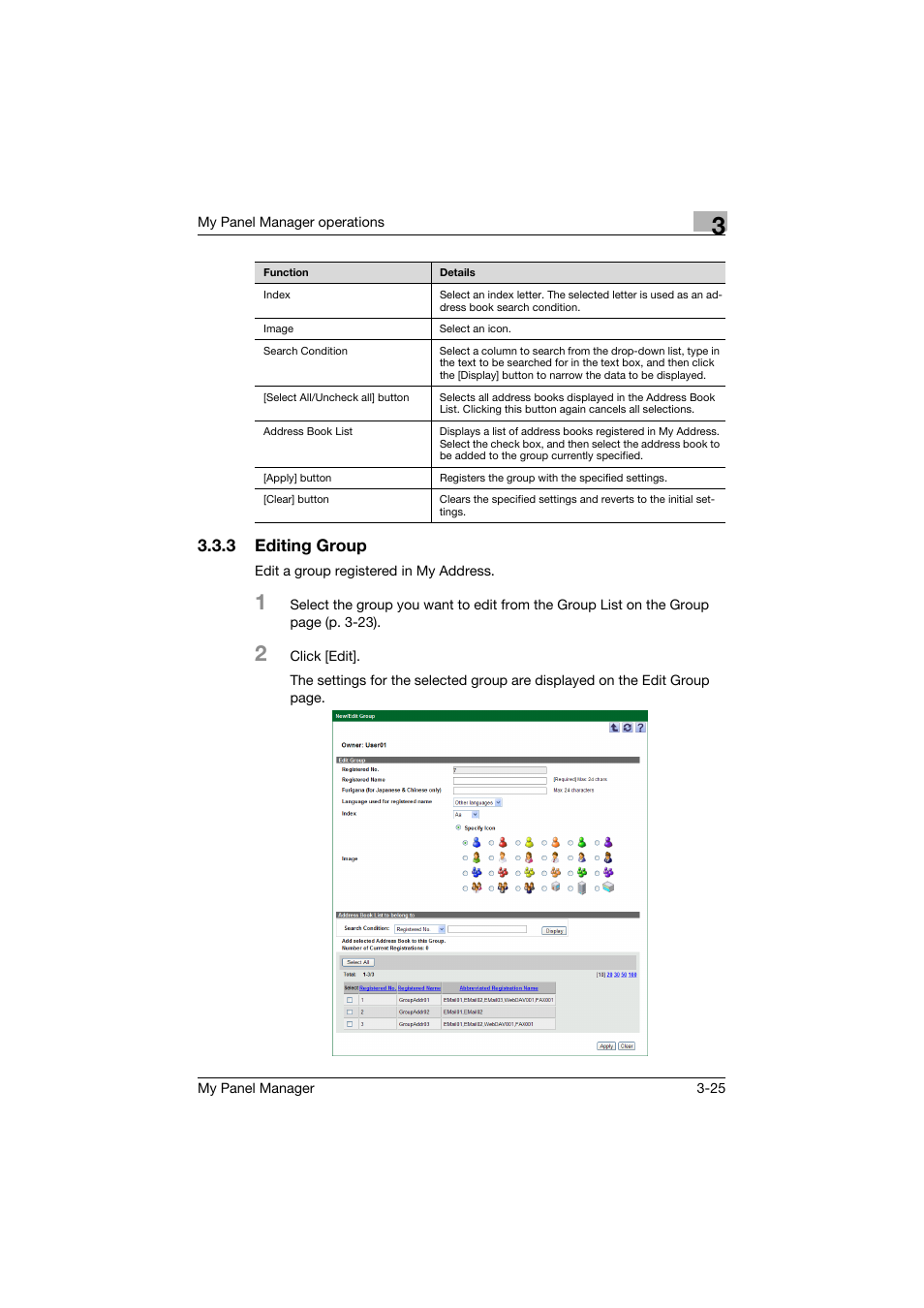 3 editing group, Editing group -25 | Konica Minolta PageScope Enterprise Suite User Manual | Page 39 / 132