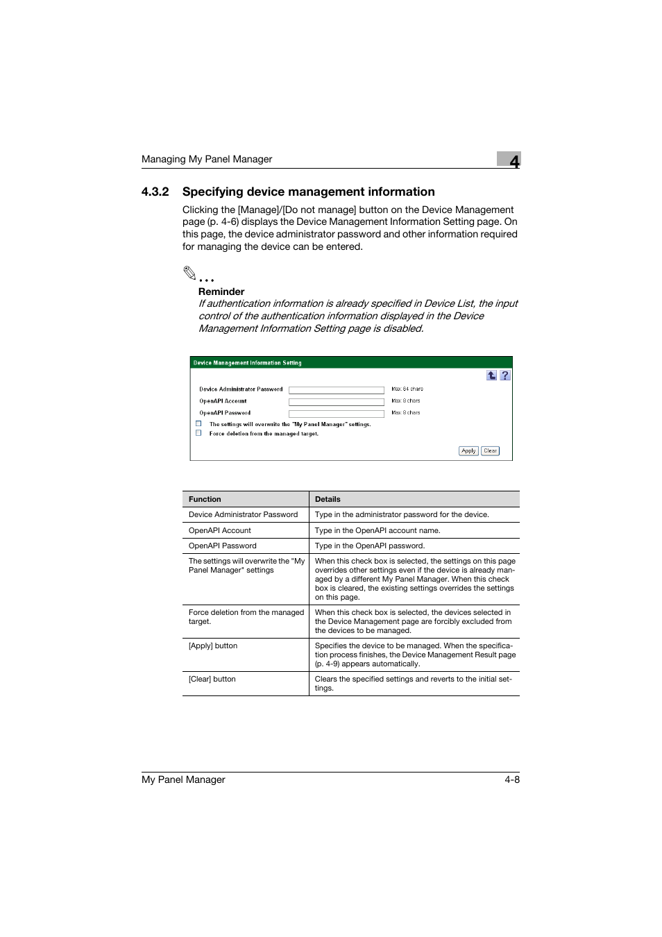 2 specifying device management information, Specifying device management information -8 | Konica Minolta PageScope Enterprise Suite User Manual | Page 85 / 132