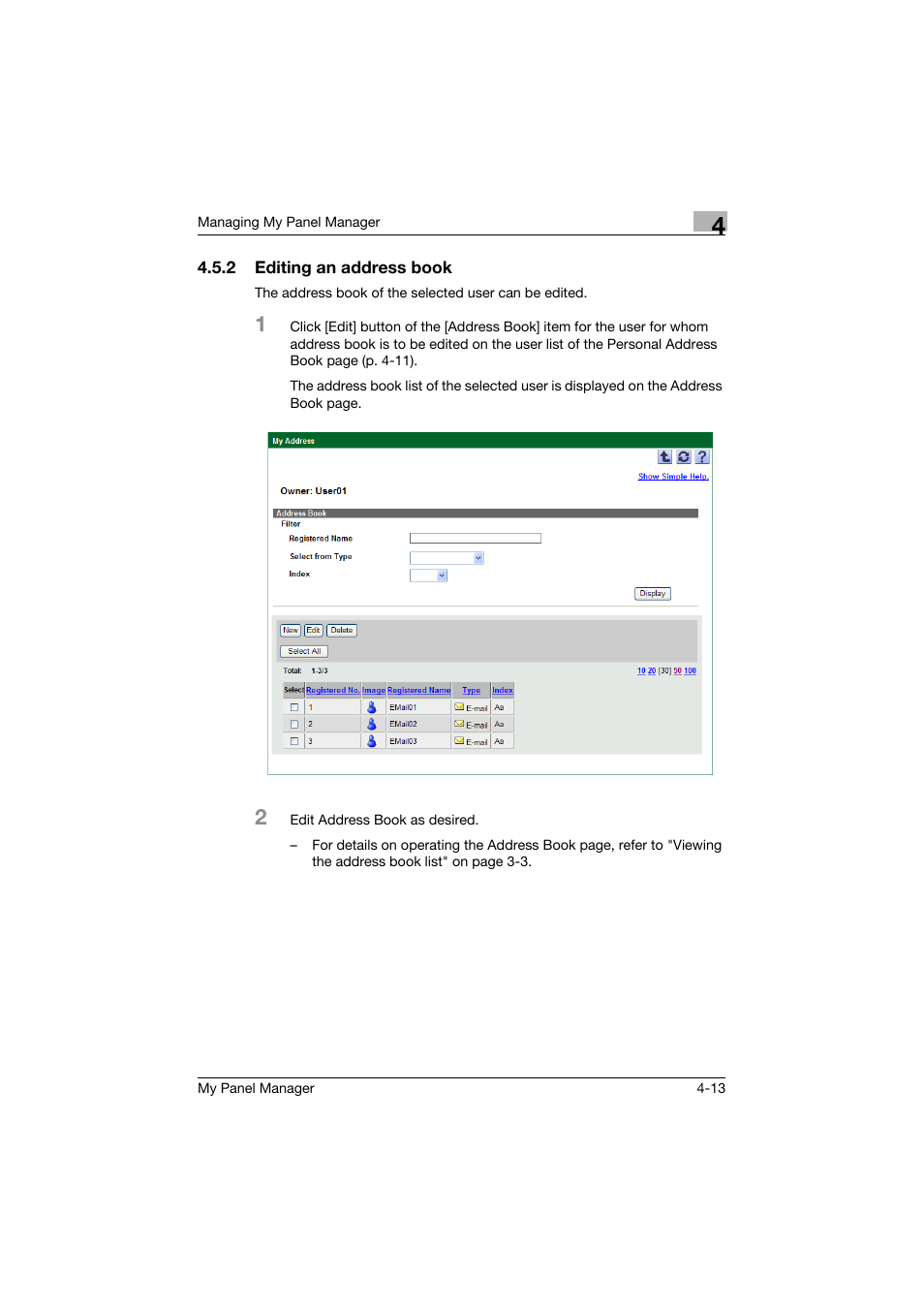 2 editing an address book, Editing an address book -13 | Konica Minolta PageScope Enterprise Suite User Manual | Page 90 / 132