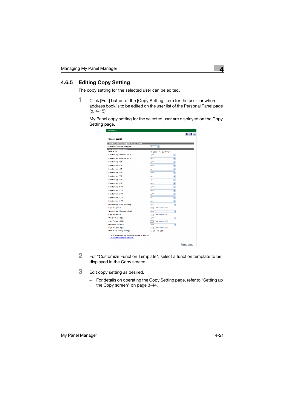 5 editing copy setting, Editing copy setting -21 | Konica Minolta PageScope Enterprise Suite User Manual | Page 98 / 132