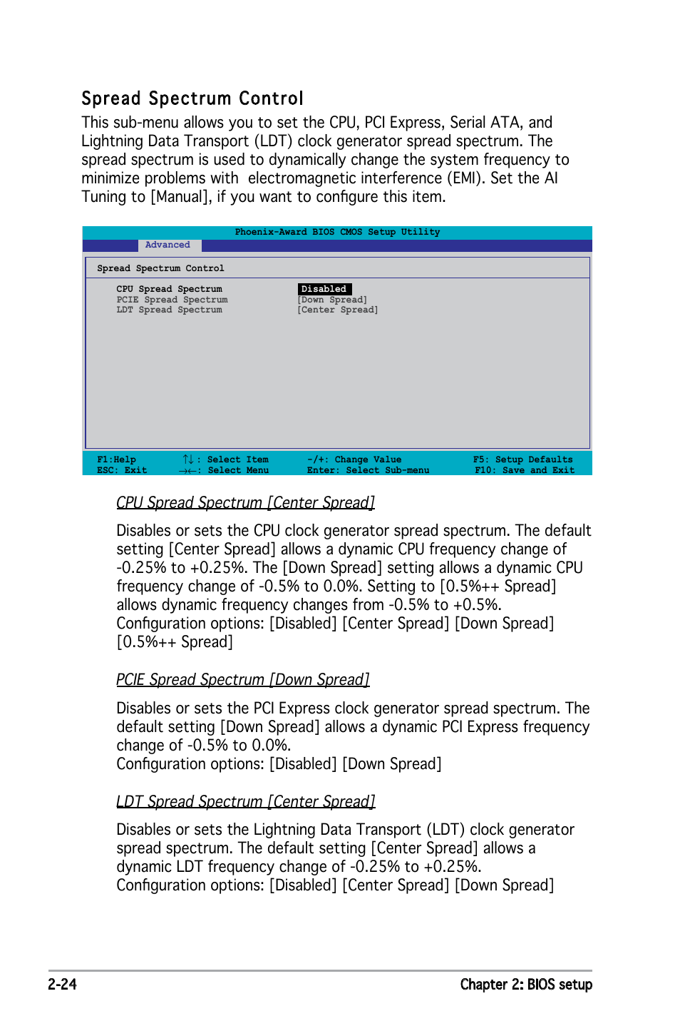 Spread spectrum control | Asus E2234 User Manual | Page 74 / 124