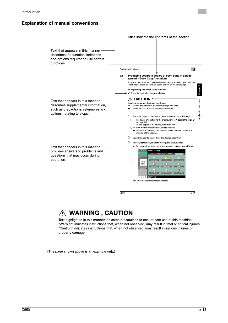 Explanation of manual conventions | Konica Minolta bizhub C650 User Manual | Page 14 / 304