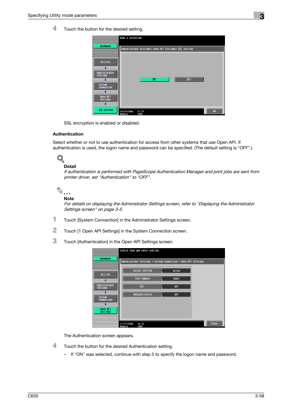 Authentication, Authentication -58 | Konica Minolta bizhub C650 User Manual | Page 179 / 304