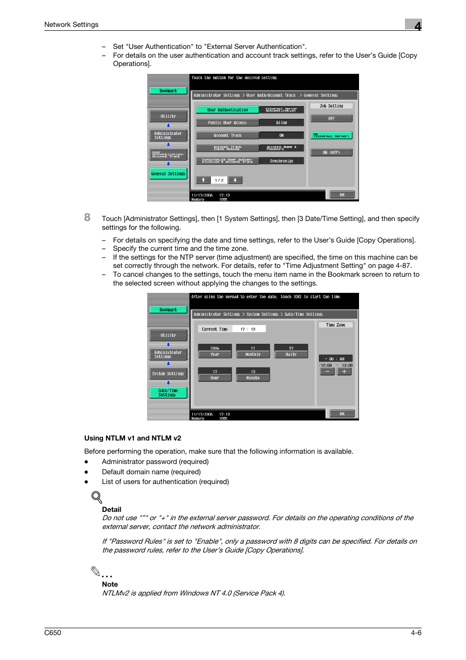 Using ntlm v1 and ntlm v2, Using ntlm v1 and ntlm v2 -6 | Konica Minolta bizhub C650 User Manual | Page 186 / 304