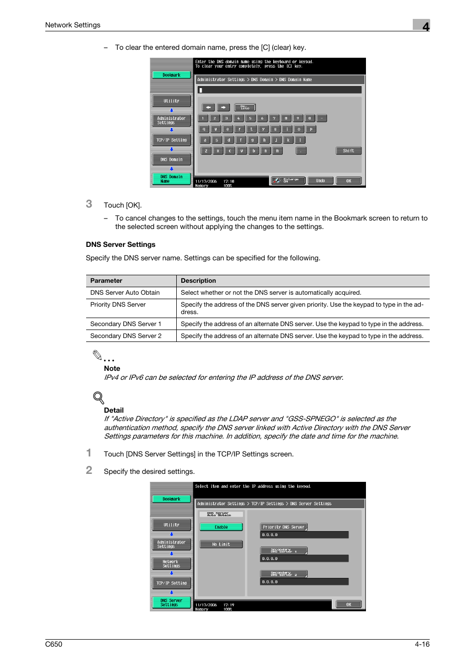 Dns server settings, Dns server settings -16 | Konica Minolta bizhub C650 User Manual | Page 196 / 304