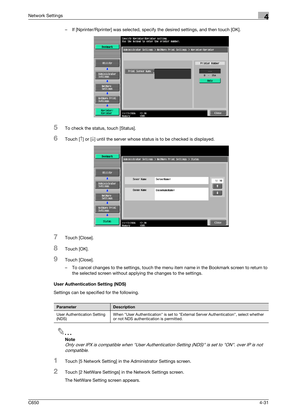 User authentication setting (nds), User authentication setting (nds) -31 | Konica Minolta bizhub C650 User Manual | Page 211 / 304