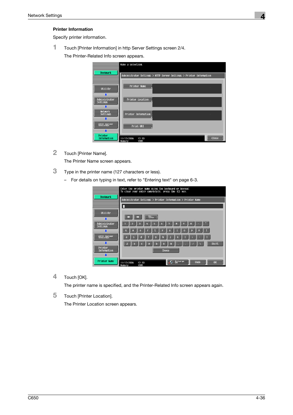 Printer information, Printer information -36 | Konica Minolta bizhub C650 User Manual | Page 216 / 304