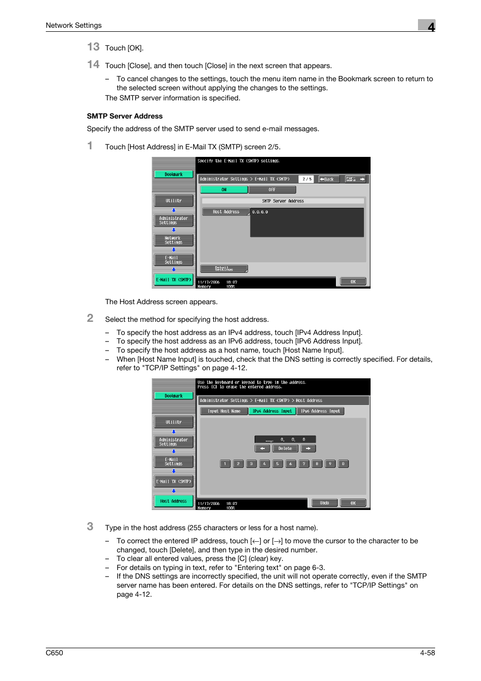 Smtp server address, Smtp server address -58 | Konica Minolta bizhub C650 User Manual | Page 238 / 304