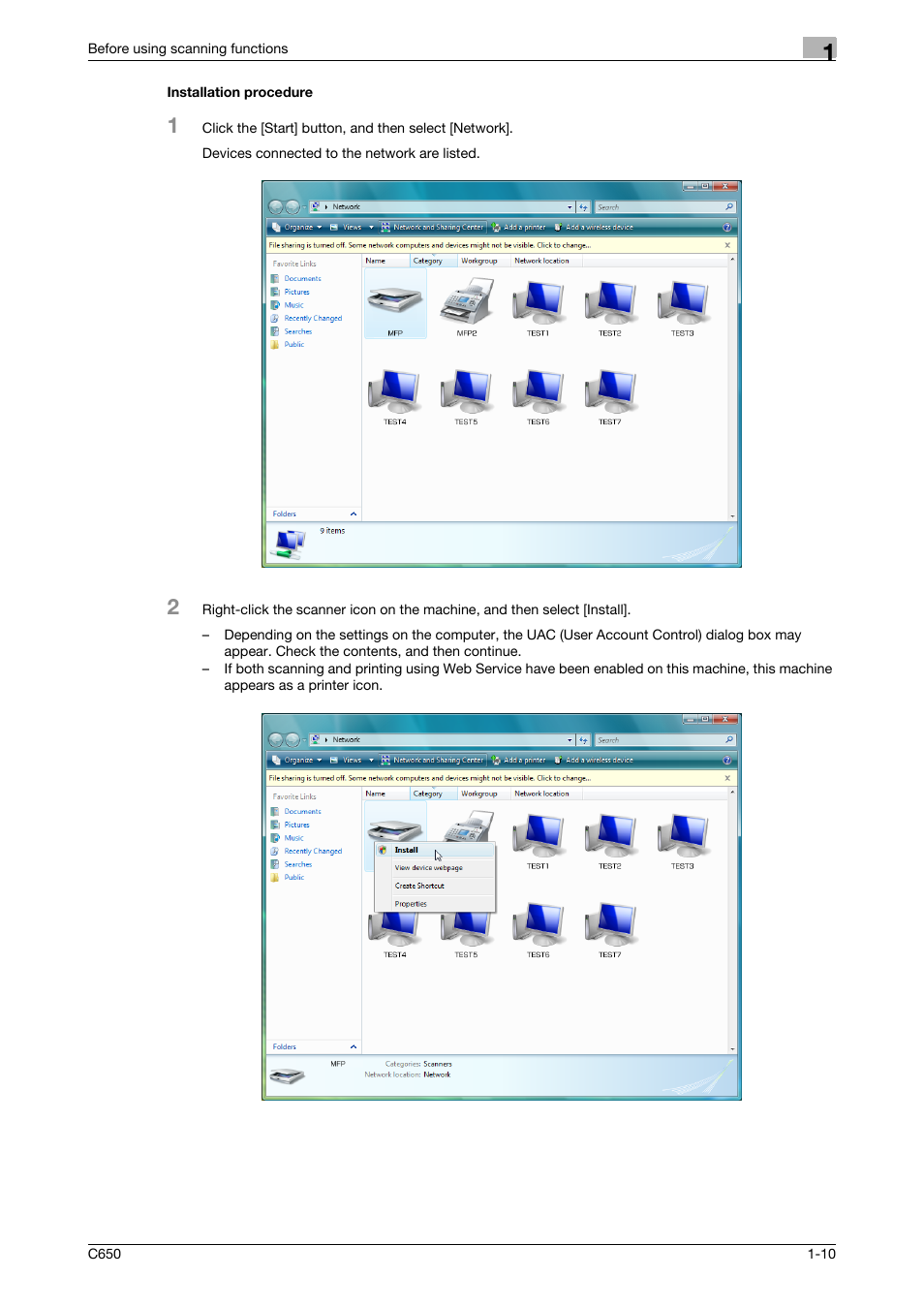 Installation procedure, Installation procedure -10 | Konica Minolta bizhub C650 User Manual | Page 26 / 304