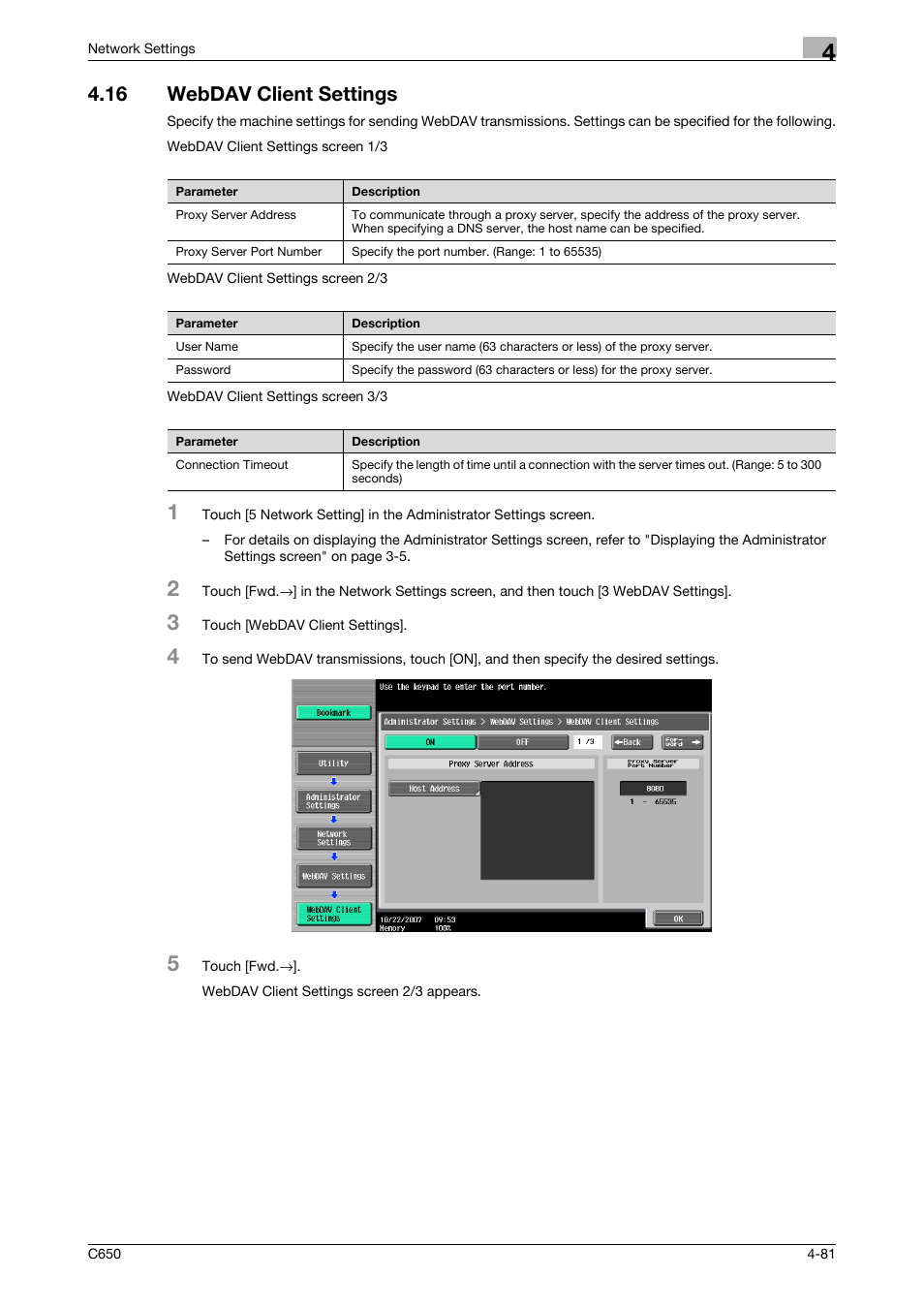 16 webdav client settings, Webdav client settings -81 | Konica Minolta bizhub C650 User Manual | Page 261 / 304