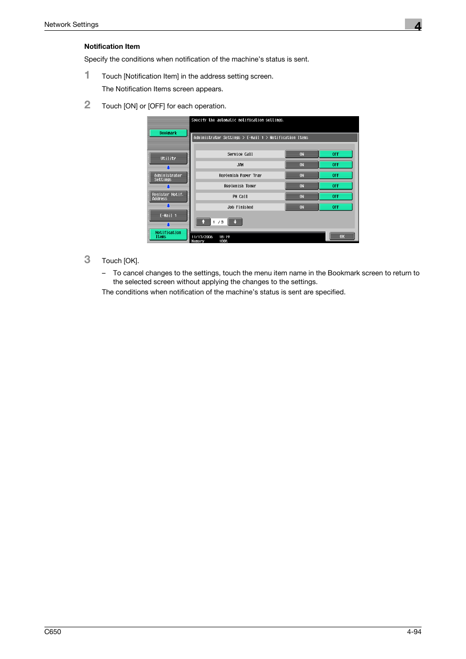 Notification item, Notification item -94 | Konica Minolta bizhub C650 User Manual | Page 274 / 304