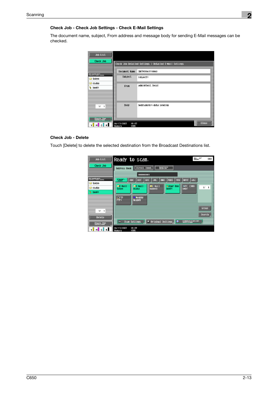 Check job - delete, Check job - delete -13 | Konica Minolta bizhub C650 User Manual | Page 40 / 304