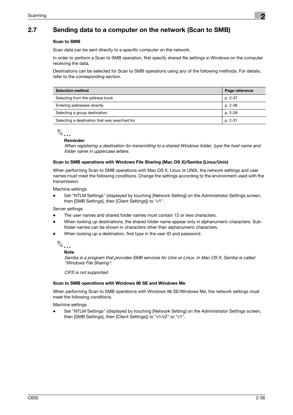 Scan to smb | Konica Minolta bizhub C650 User Manual | Page 63 / 304