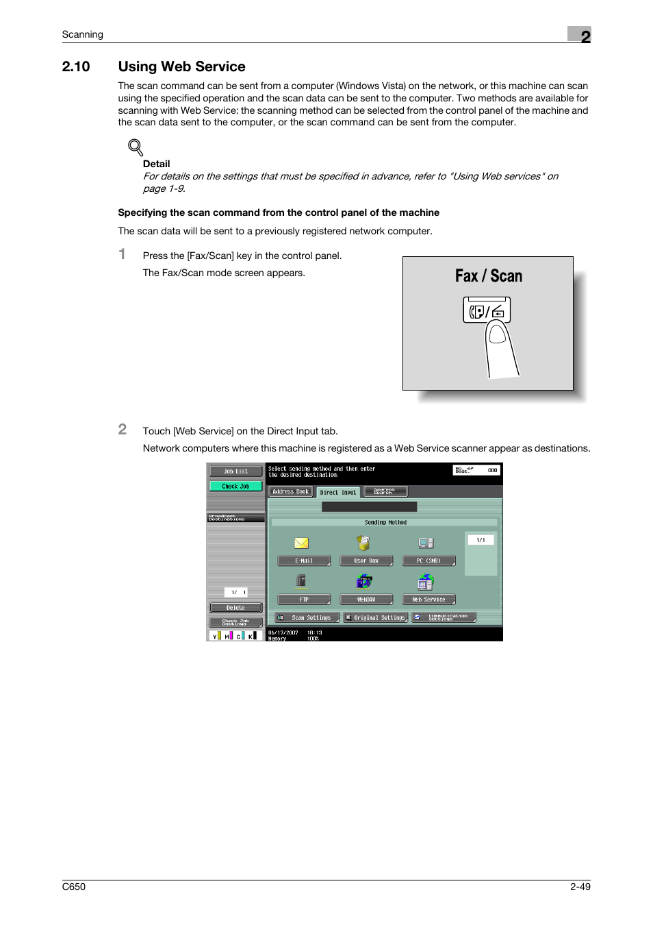 10 using web service | Konica Minolta bizhub C650 User Manual | Page 76 / 304