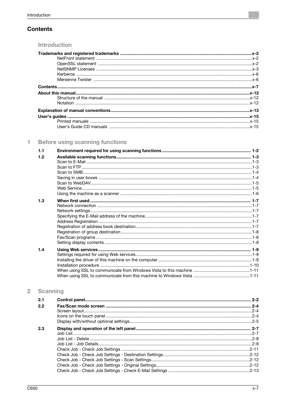 Konica Minolta bizhub C650 User Manual | Page 8 / 304