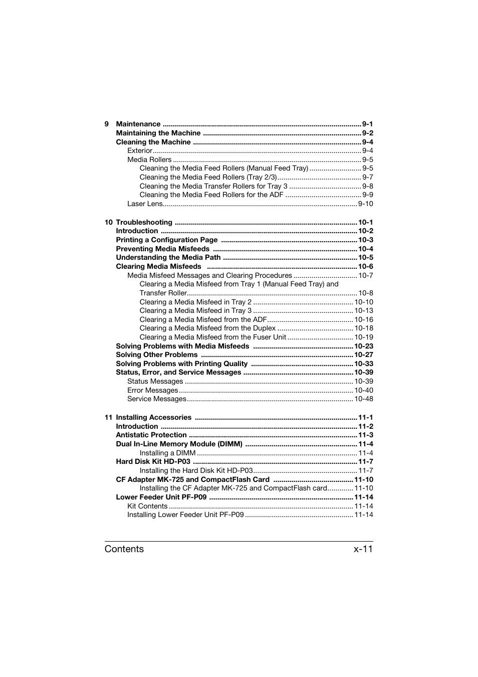 Contents x-11 | Konica Minolta bizhub C25 User Manual | Page 12 / 341