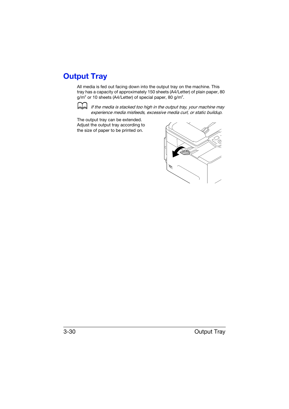 Output tray, Output tray -30 | Konica Minolta bizhub C25 User Manual | Page 143 / 341