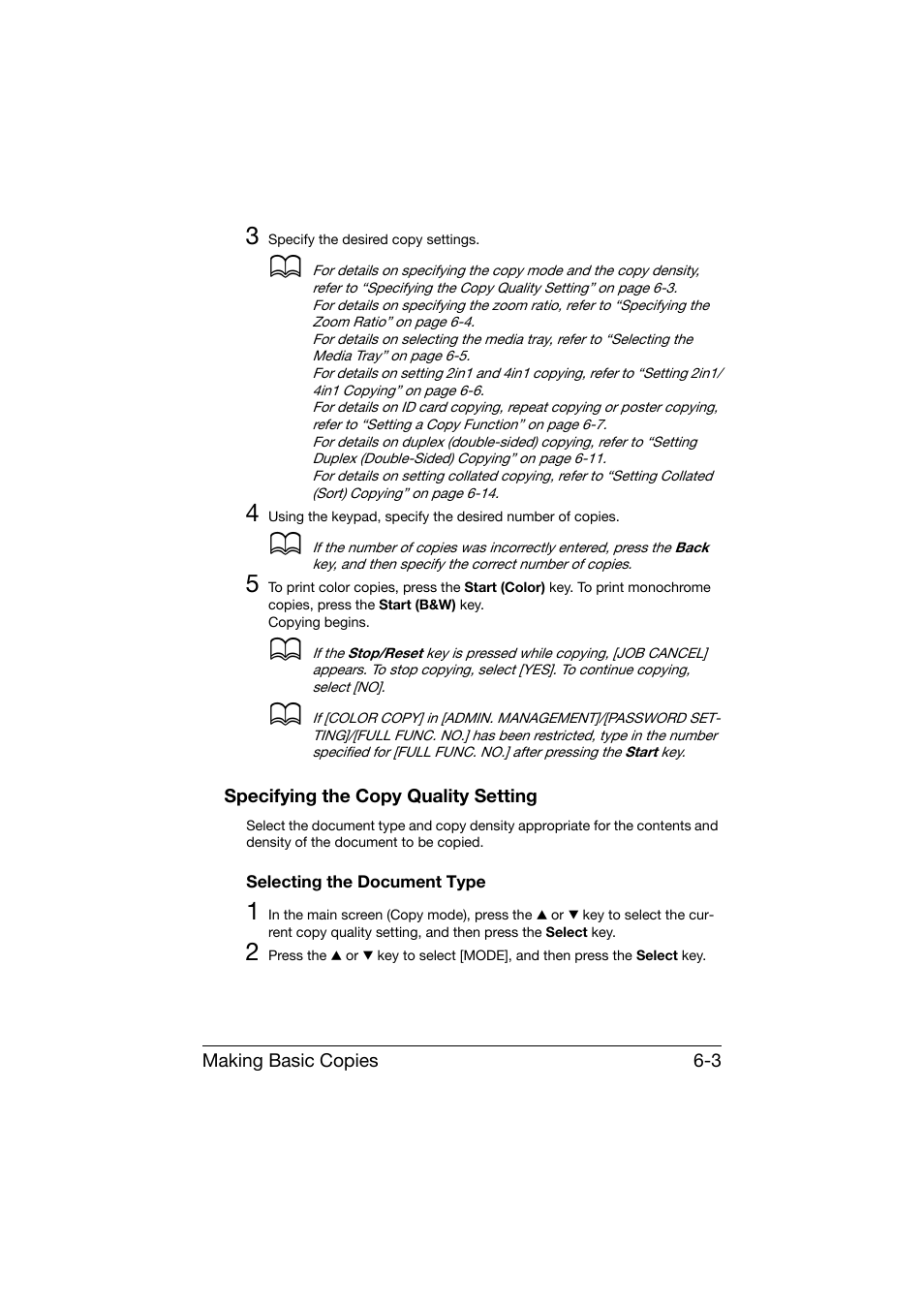 Specifying the copy quality setting, Selecting the document type, Specifying the copy quality setting -3 | Selecting the document type -3 | Konica Minolta bizhub C25 User Manual | Page 168 / 341