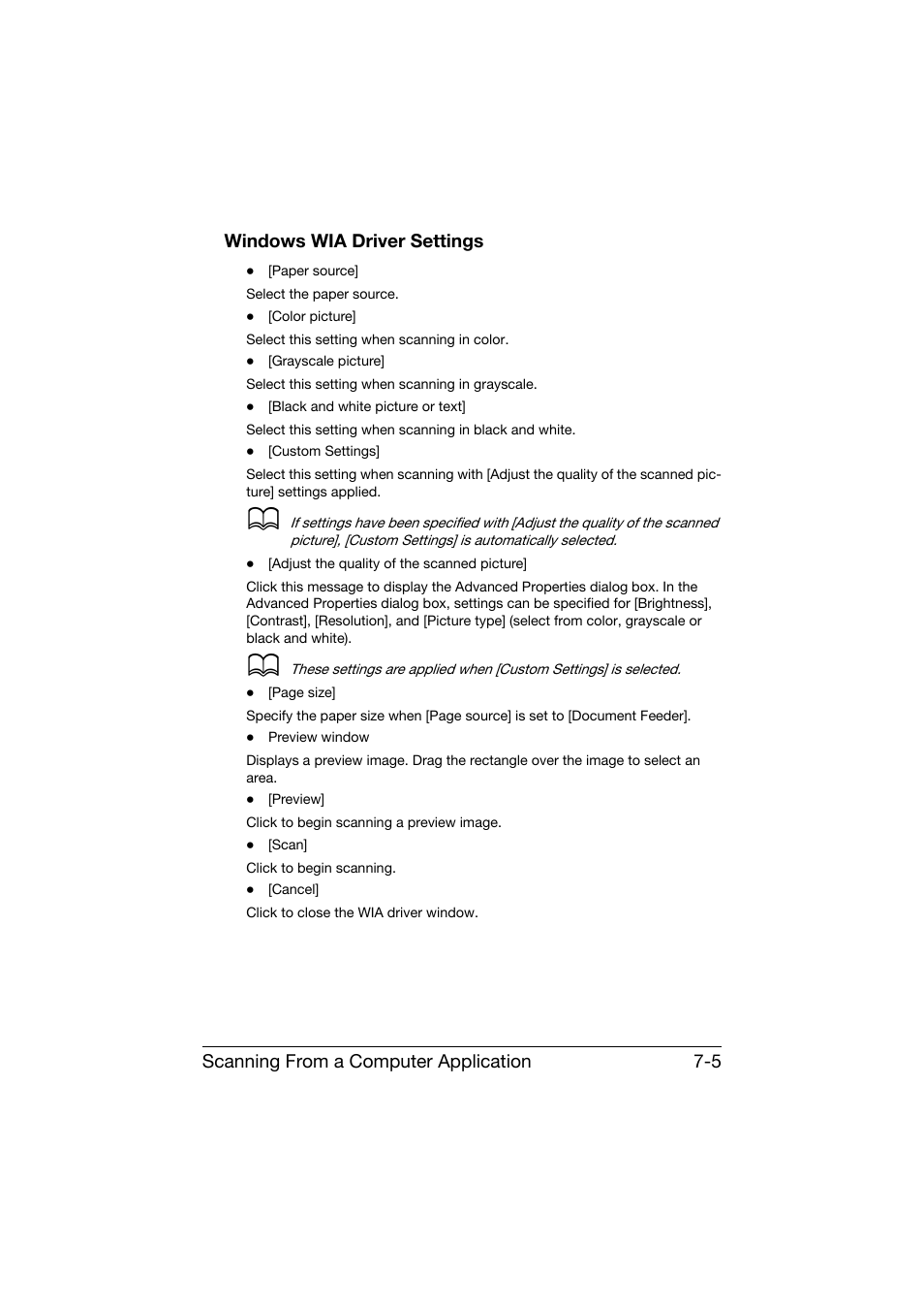 Windows wia driver settings, Windows wia driver settings -5 | Konica Minolta bizhub C25 User Manual | Page 184 / 341