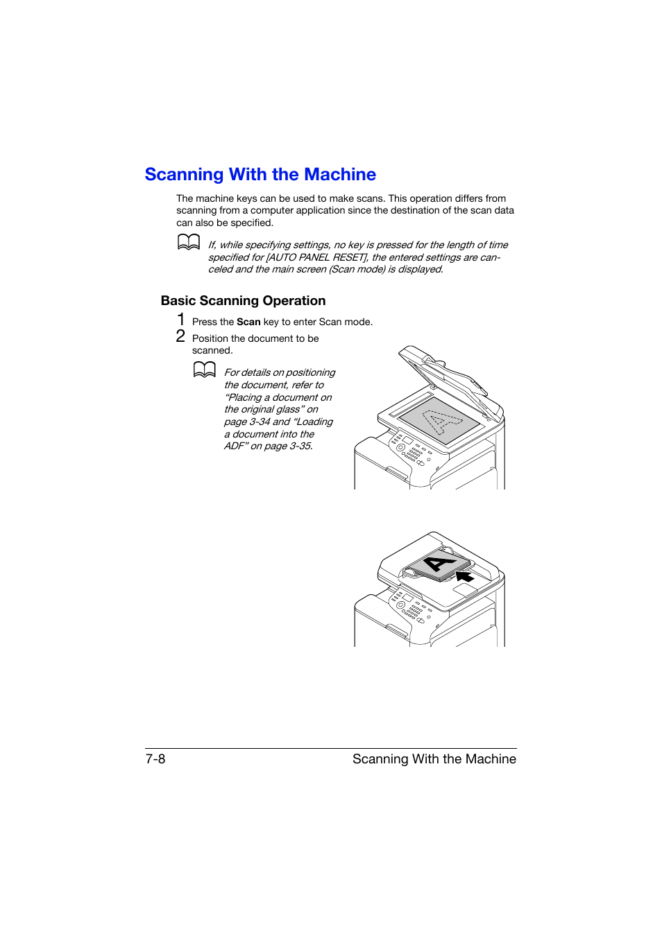 Scanning with the machine, Basic scanning operation, Scanning with the machine -8 | Basic scanning operation -8 | Konica Minolta bizhub C25 User Manual | Page 187 / 341