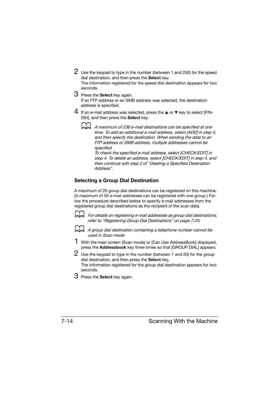 Selecting a group dial destination, Selecting a group dial destination -14 | Konica Minolta bizhub C25 User Manual | Page 193 / 341