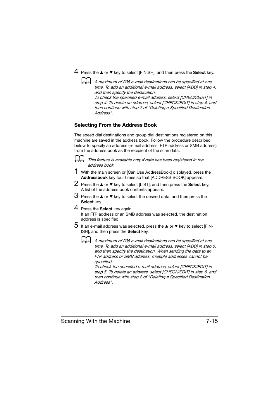 Selecting from the address book, Selecting from the address book -15 | Konica Minolta bizhub C25 User Manual | Page 194 / 341