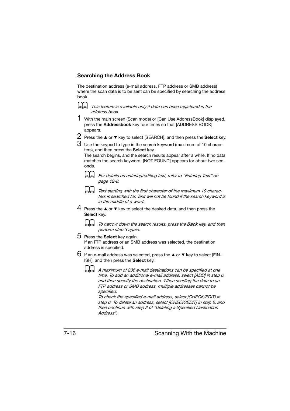 Searching the address book, Searching the address book -16 | Konica Minolta bizhub C25 User Manual | Page 195 / 341