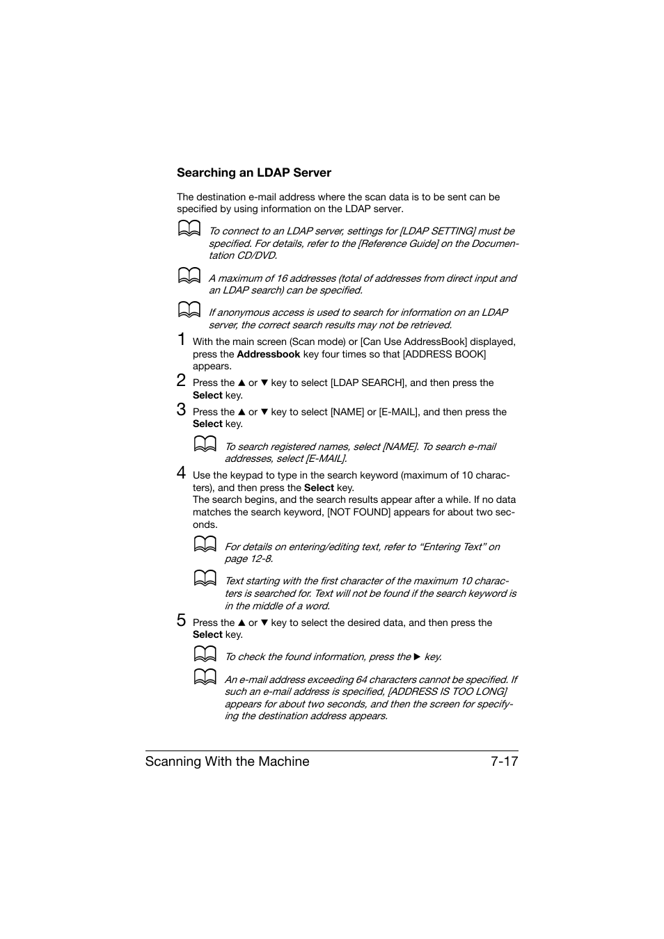 Searching an ldap server, Searching an ldap server -17 | Konica Minolta bizhub C25 User Manual | Page 196 / 341