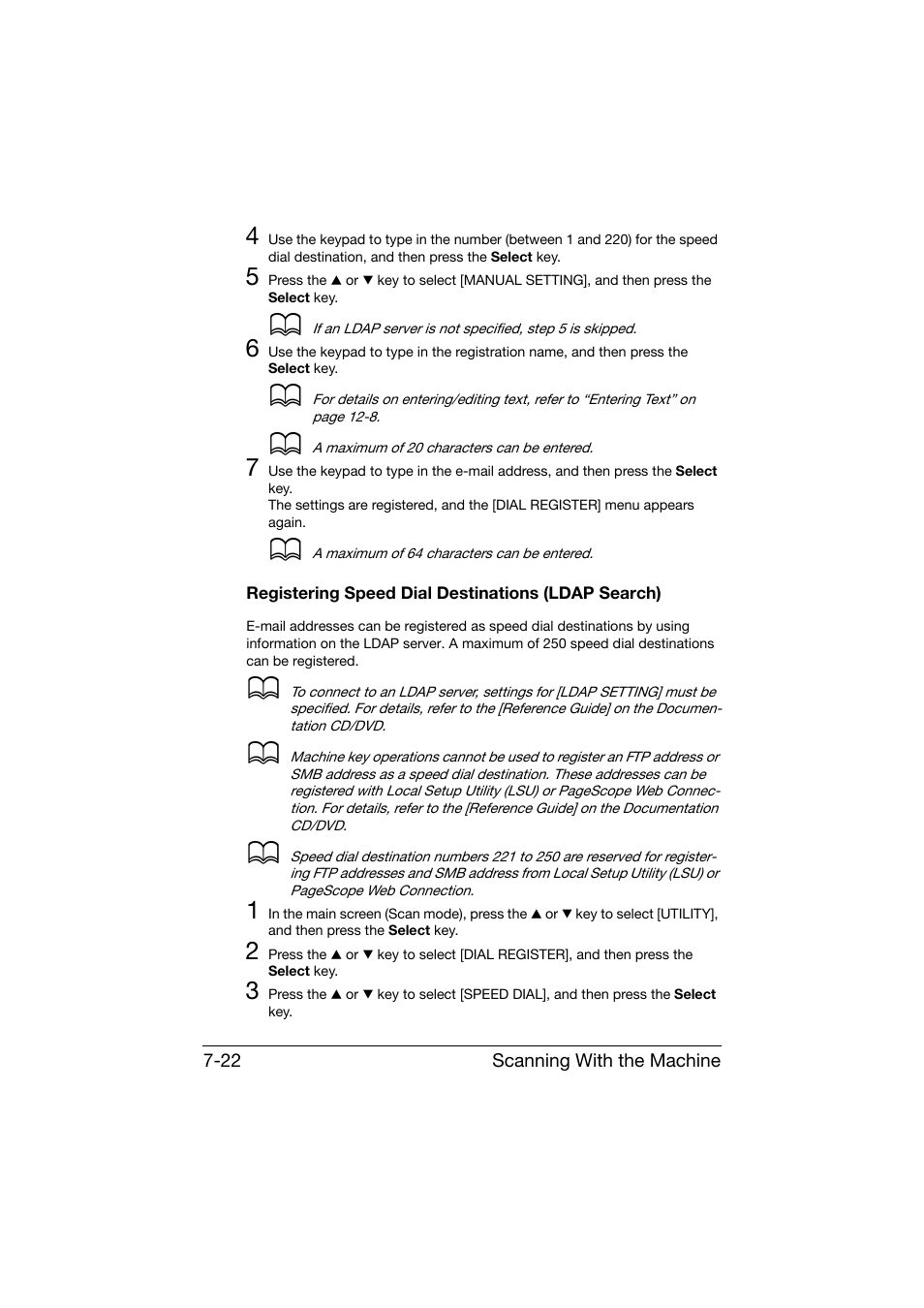 Registering speed dial destinations (ldap search) | Konica Minolta bizhub C25 User Manual | Page 201 / 341