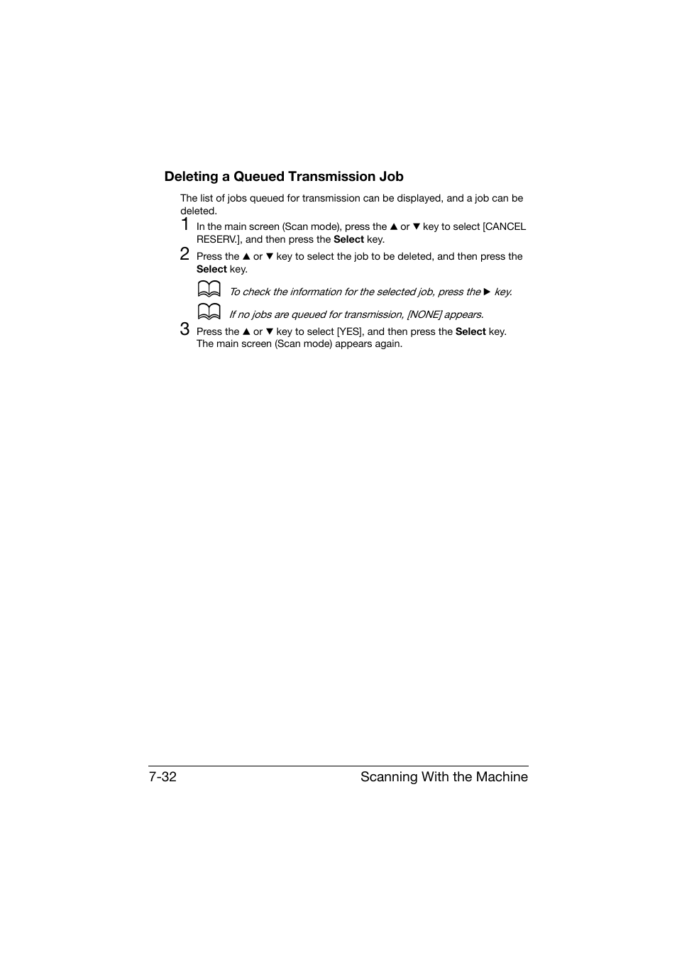 Deleting a queued transmission job, Deleting a queued transmission job -32 | Konica Minolta bizhub C25 User Manual | Page 211 / 341