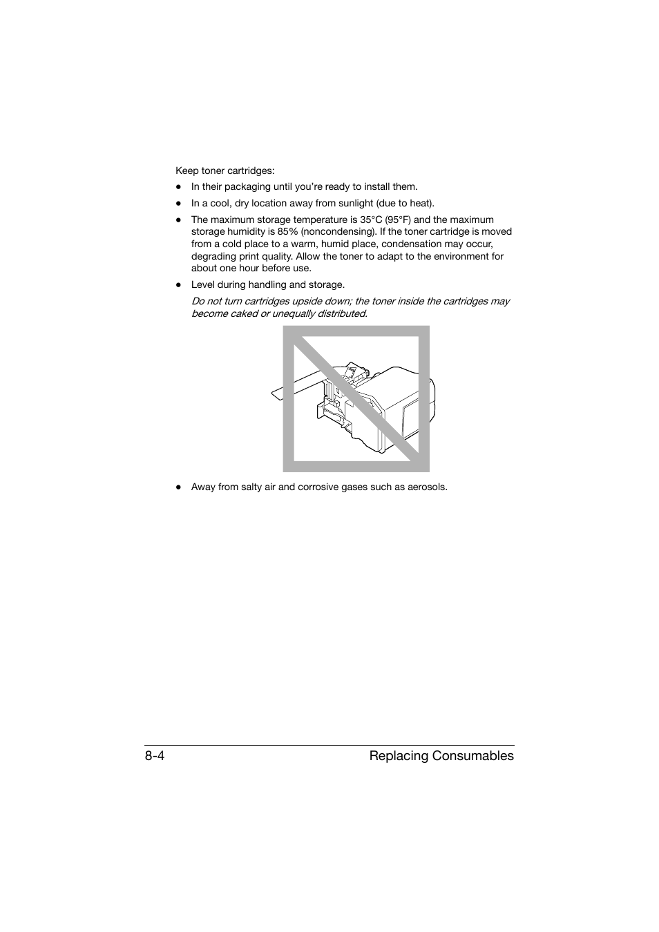 Replacing consumables 8-4 | Konica Minolta bizhub C25 User Manual | Page 215 / 341