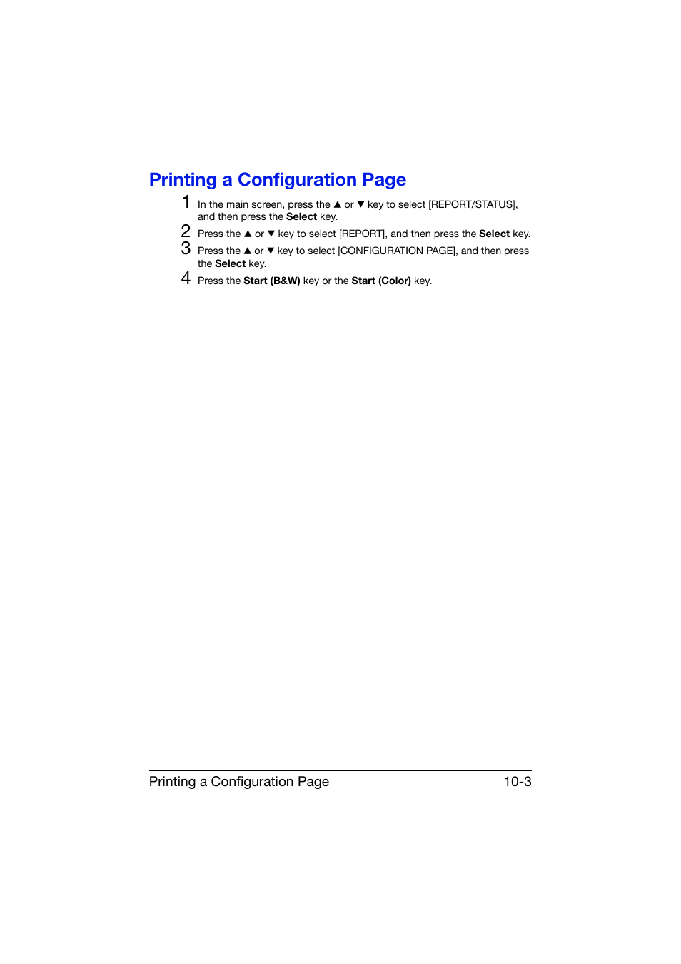 Printing a configuration page 1 | Konica Minolta bizhub C25 User Manual | Page 264 / 341