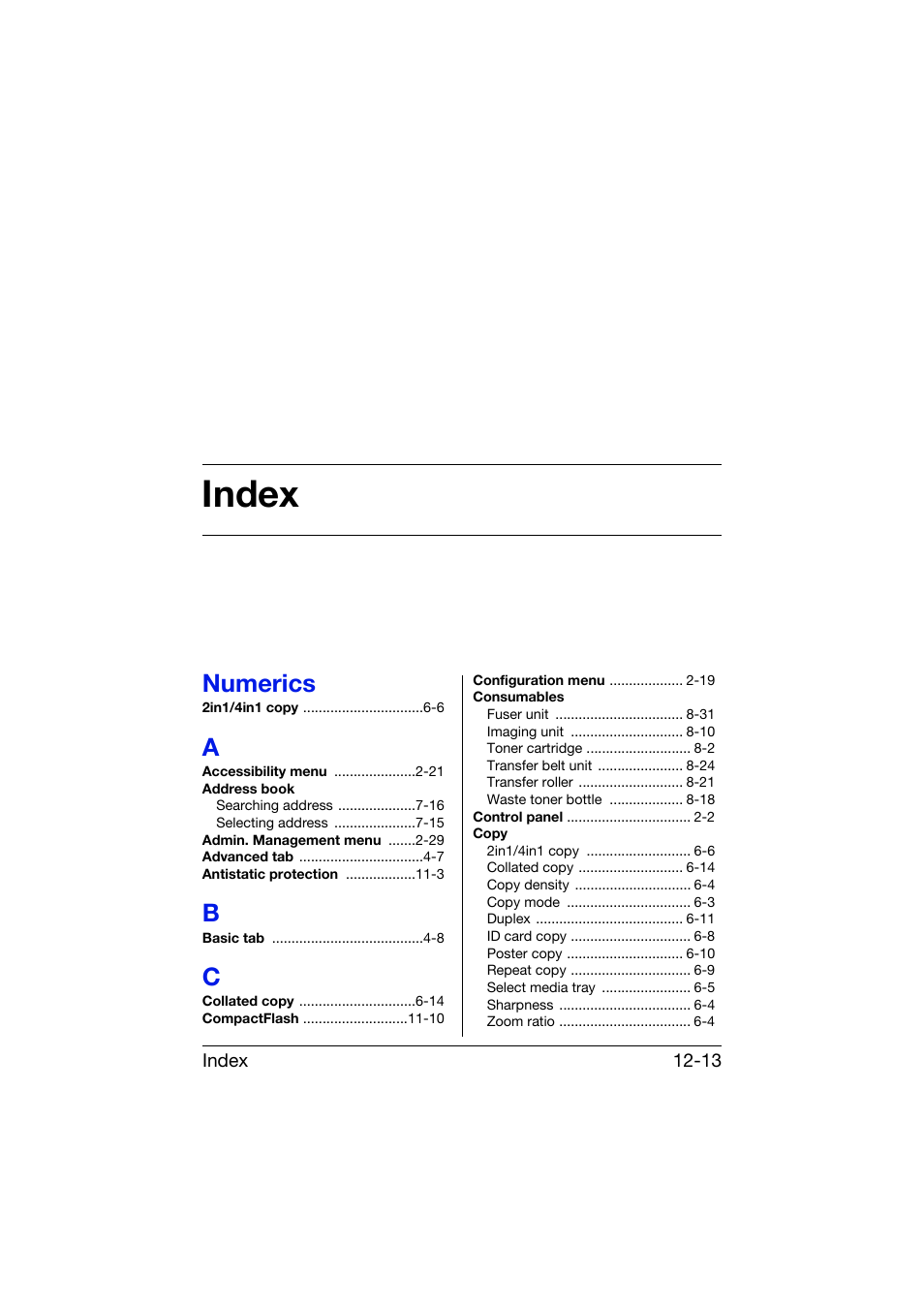 Index, Numerics | Konica Minolta bizhub C25 User Manual | Page 338 / 341