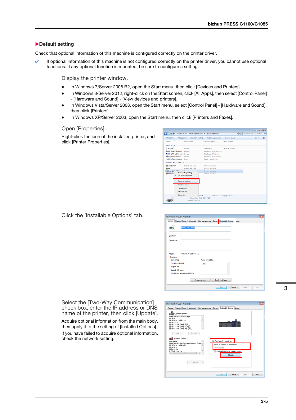 Default setting, Default setting -5 | Konica Minolta IC-308 User Manual | Page 27 / 119