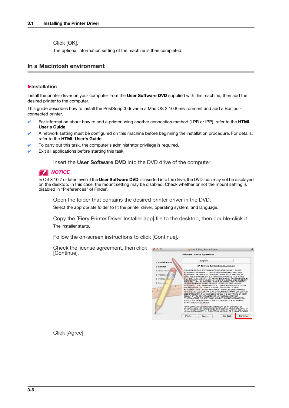 In a macintosh environment, Installation, In a macintosh environment -6 | Installation -6 | Konica Minolta IC-308 User Manual | Page 28 / 119