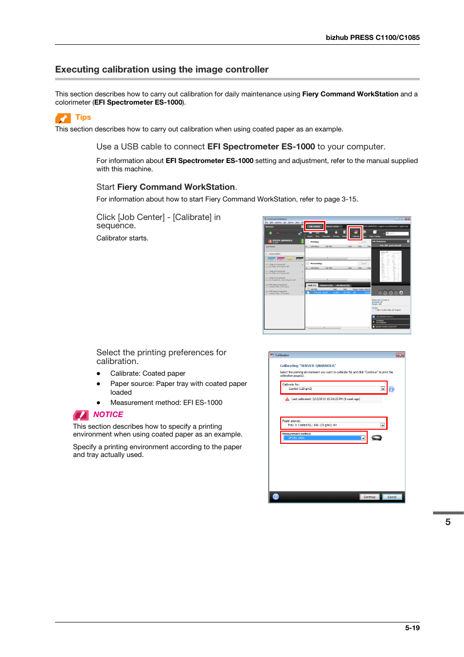 Executing calibration using the image controller | Konica Minolta IC-308 User Manual | Page 67 / 119