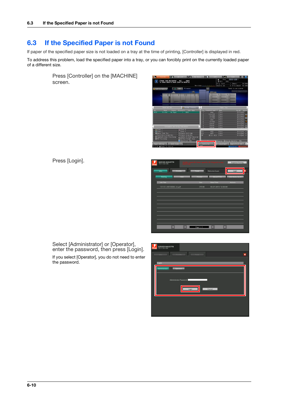 3 if the specified paper is not found, If the specified paper is not found -10 | Konica Minolta IC-308 User Manual | Page 84 / 119