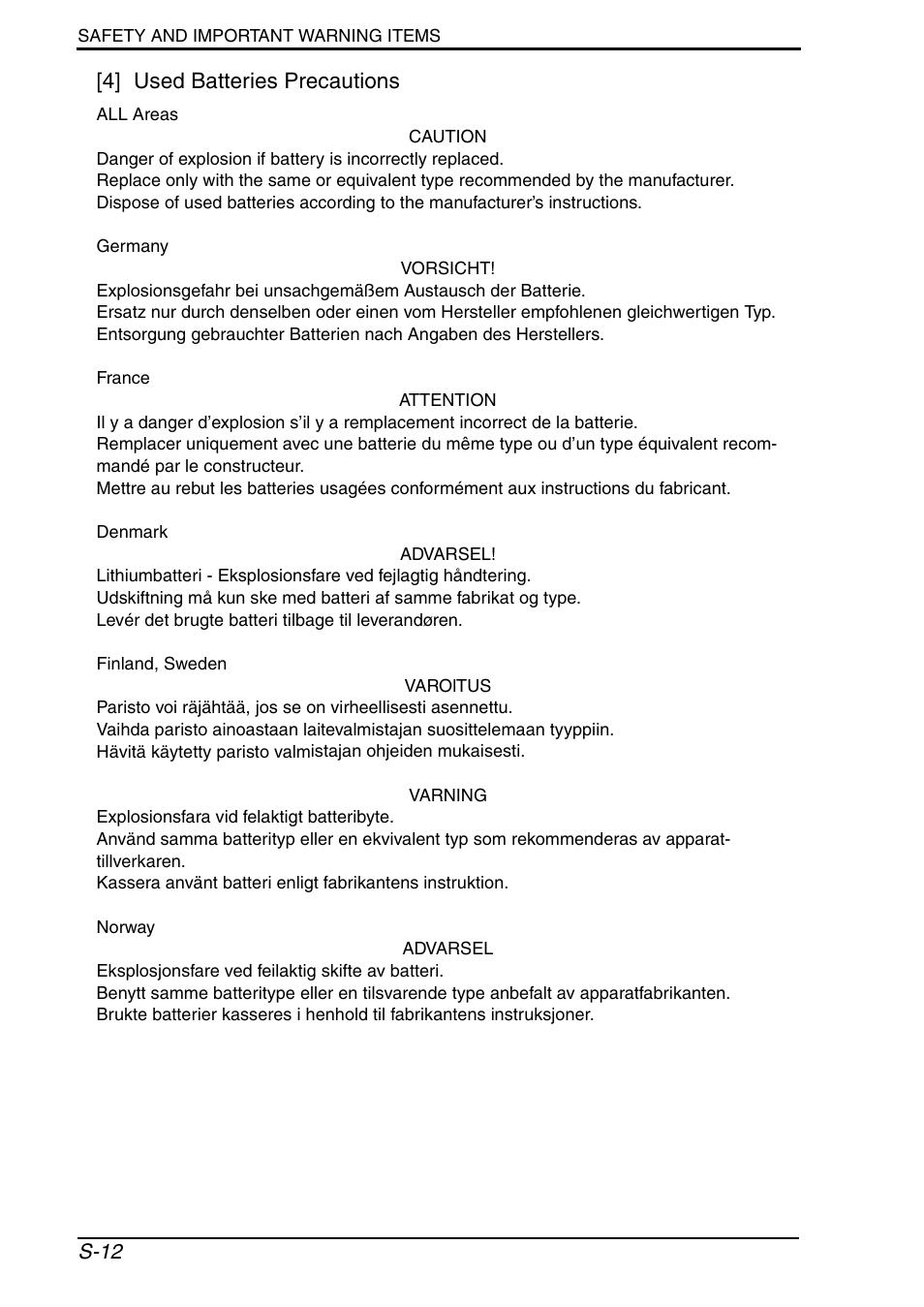 4] used batteries precautions | Konica Minolta bizhub 552 User Manual | Page 15 / 33