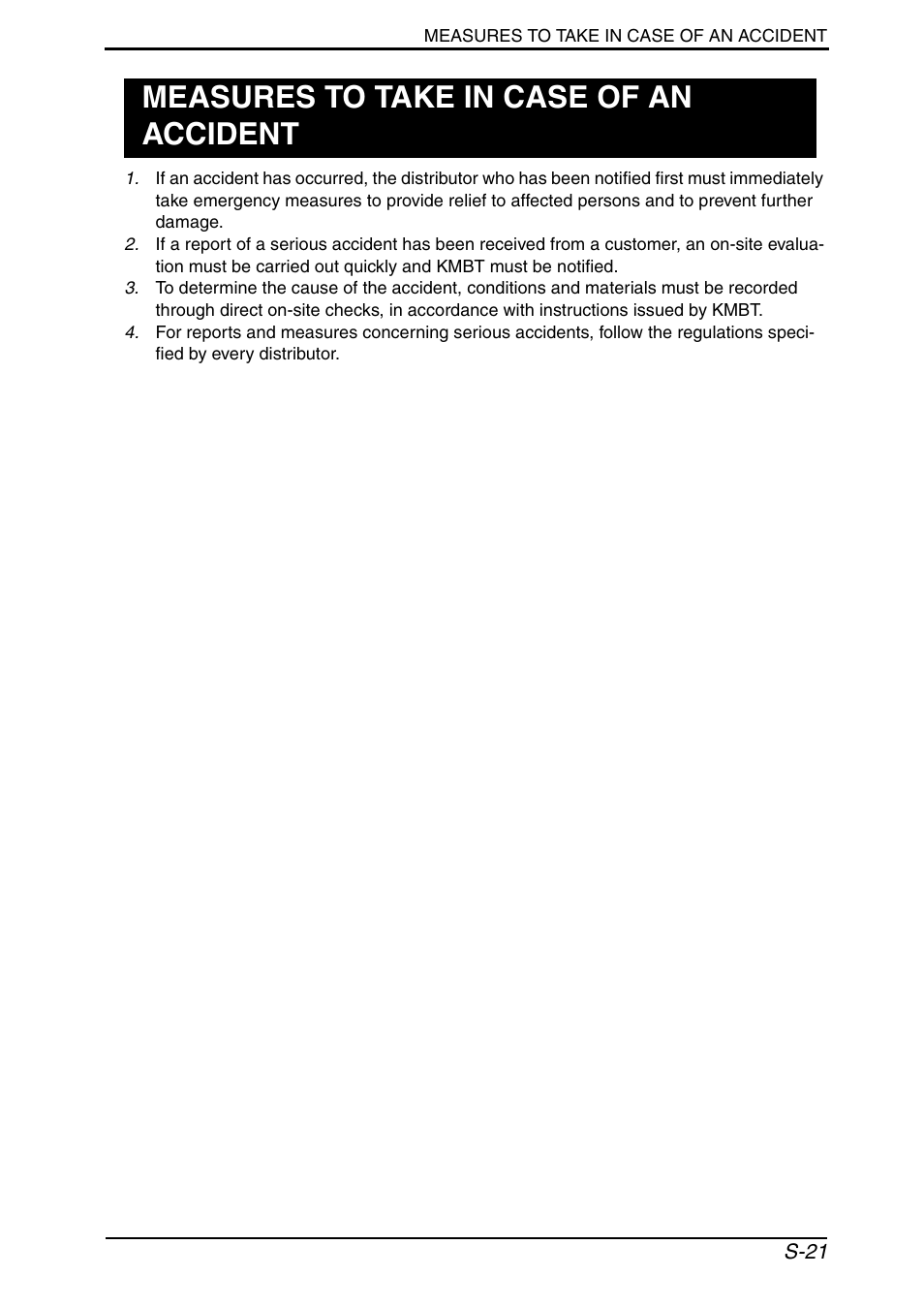 Measures to take in case of an accident | Konica Minolta bizhub 552 User Manual | Page 24 / 33