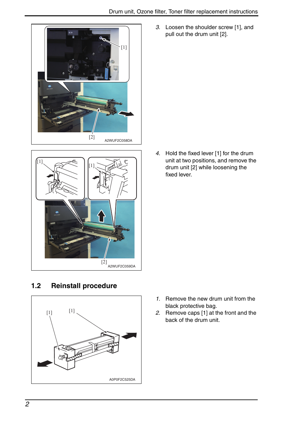 2 reinstall procedure | Konica Minolta bizhub 552 User Manual | Page 28 / 33