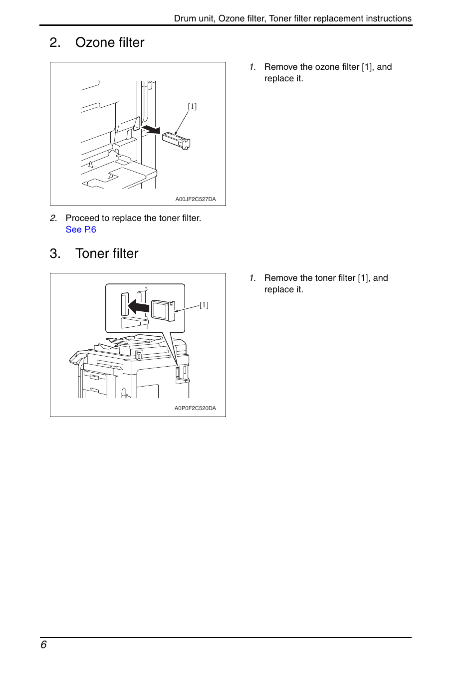 Ozone filter, Toner filter | Konica Minolta bizhub 552 User Manual | Page 32 / 33