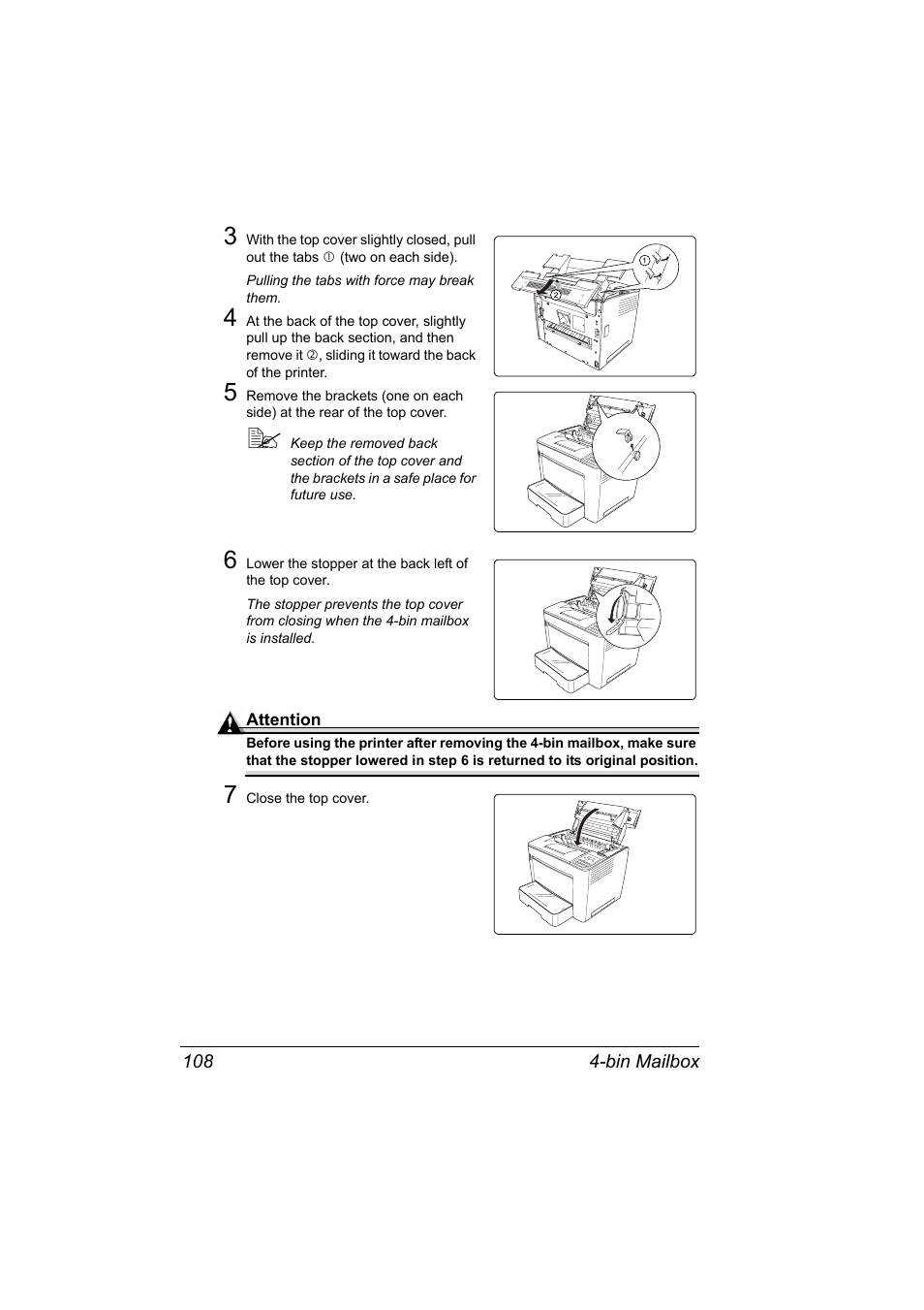 7 close the top cover | Konica Minolta PAGEPRO 9100 User Manual | Page 114 / 178