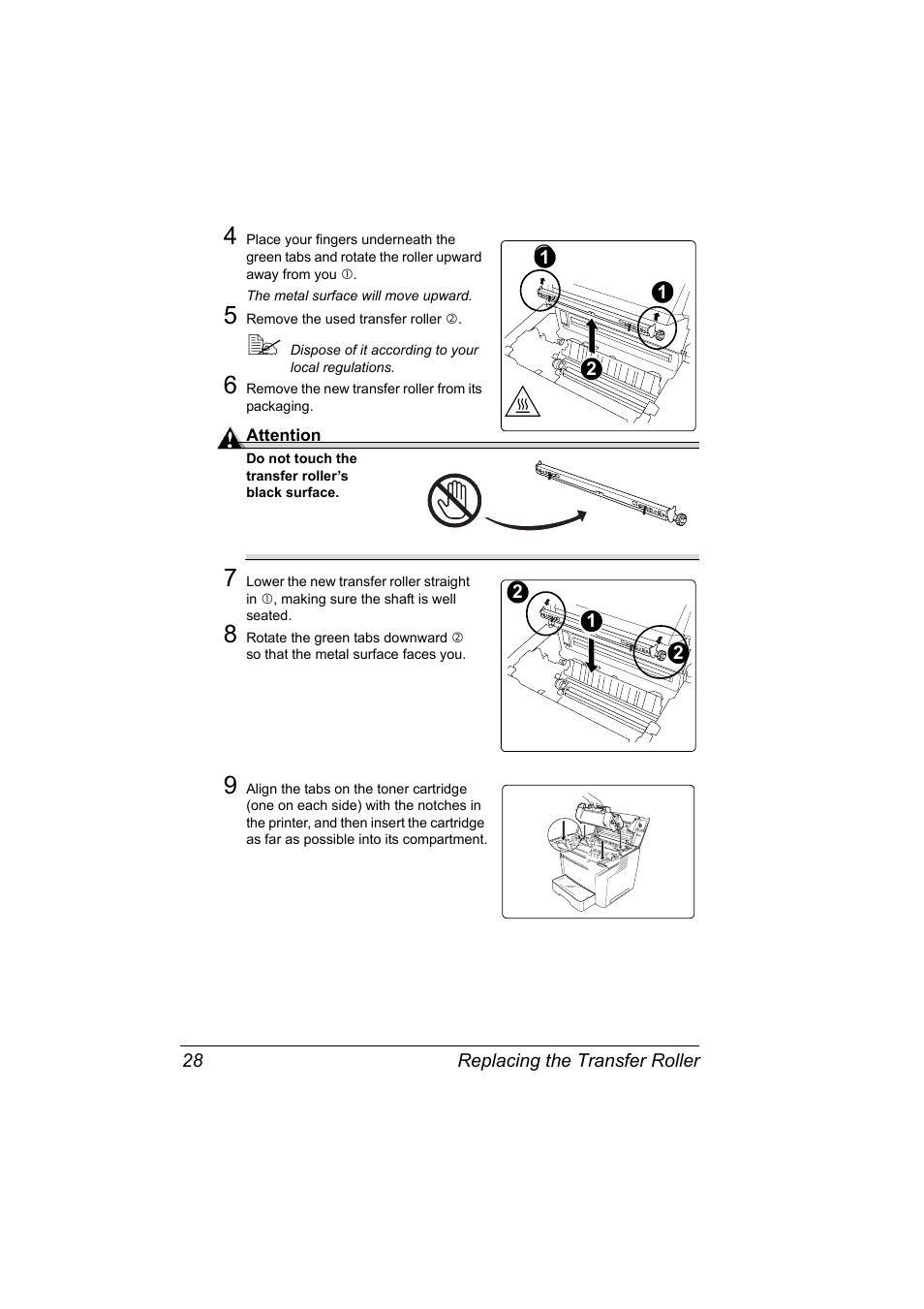 5 remove the used transfer roller ç | Konica Minolta PAGEPRO 9100 User Manual | Page 34 / 178