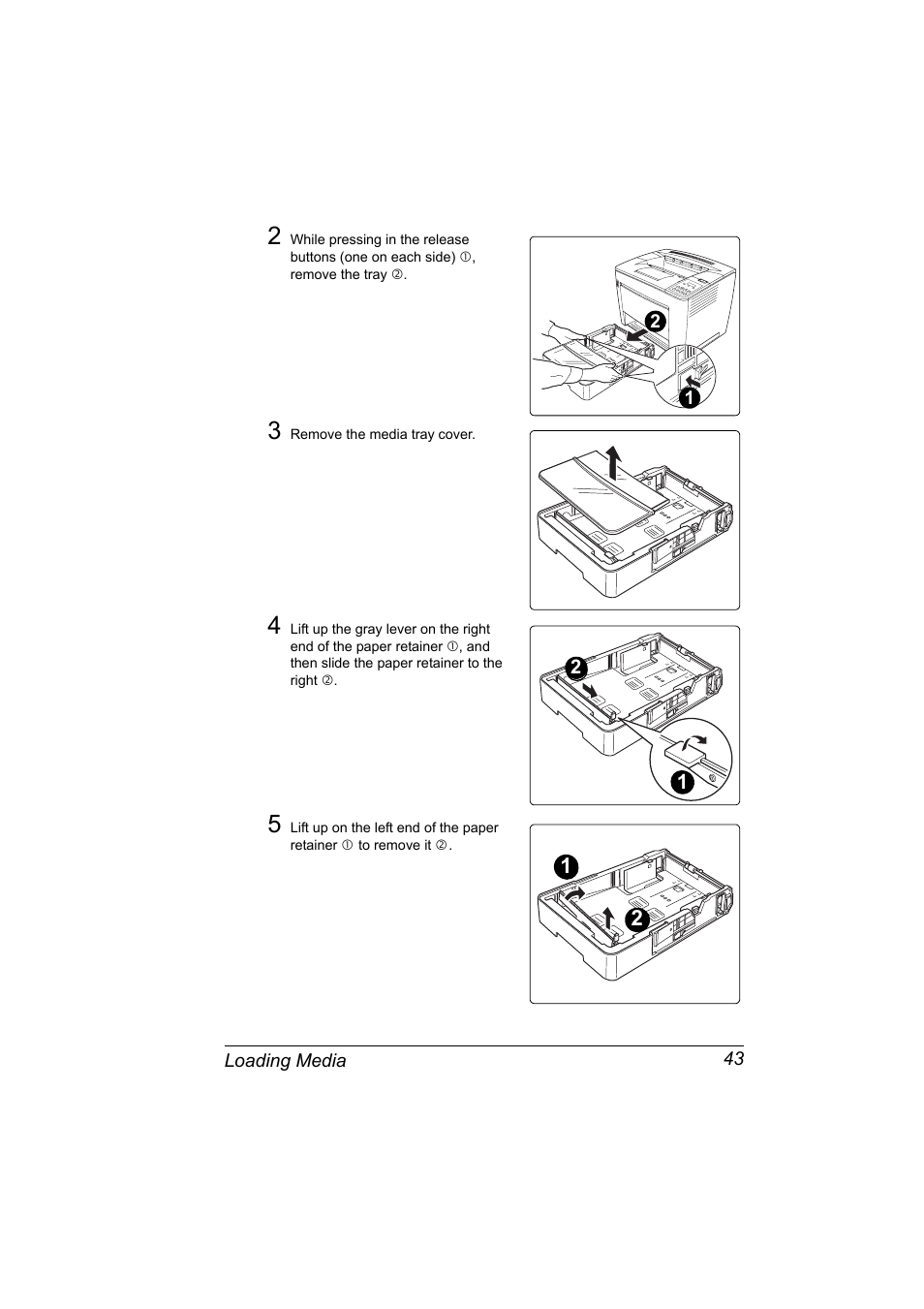 3 remove the media tray cover | Konica Minolta PAGEPRO 9100 User Manual | Page 49 / 178