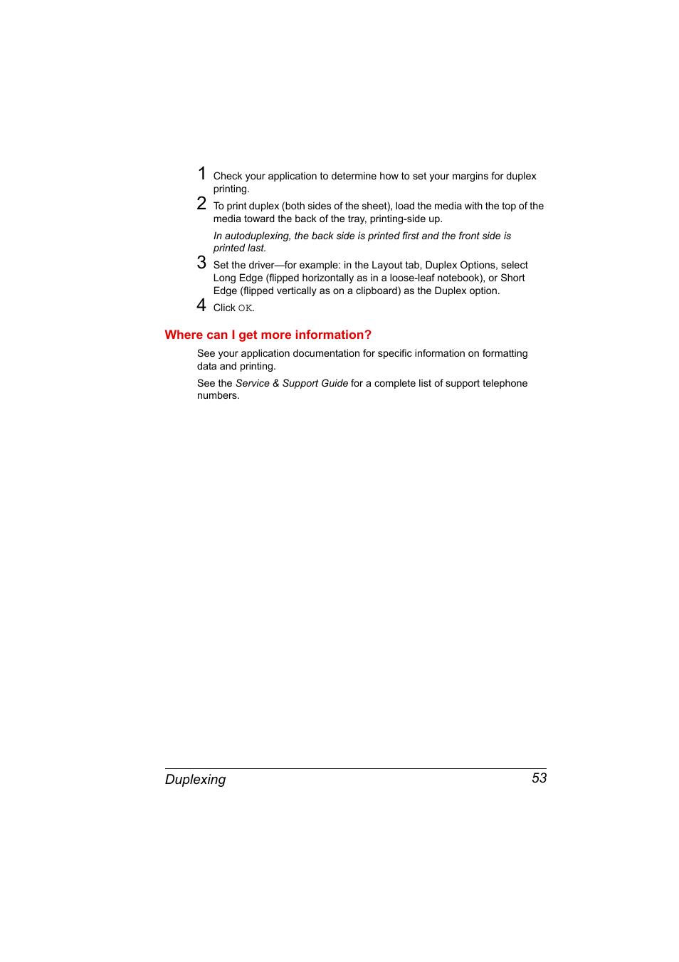 4 click ok, Where can i get more information | Konica Minolta PAGEPRO 9100 User Manual | Page 59 / 178