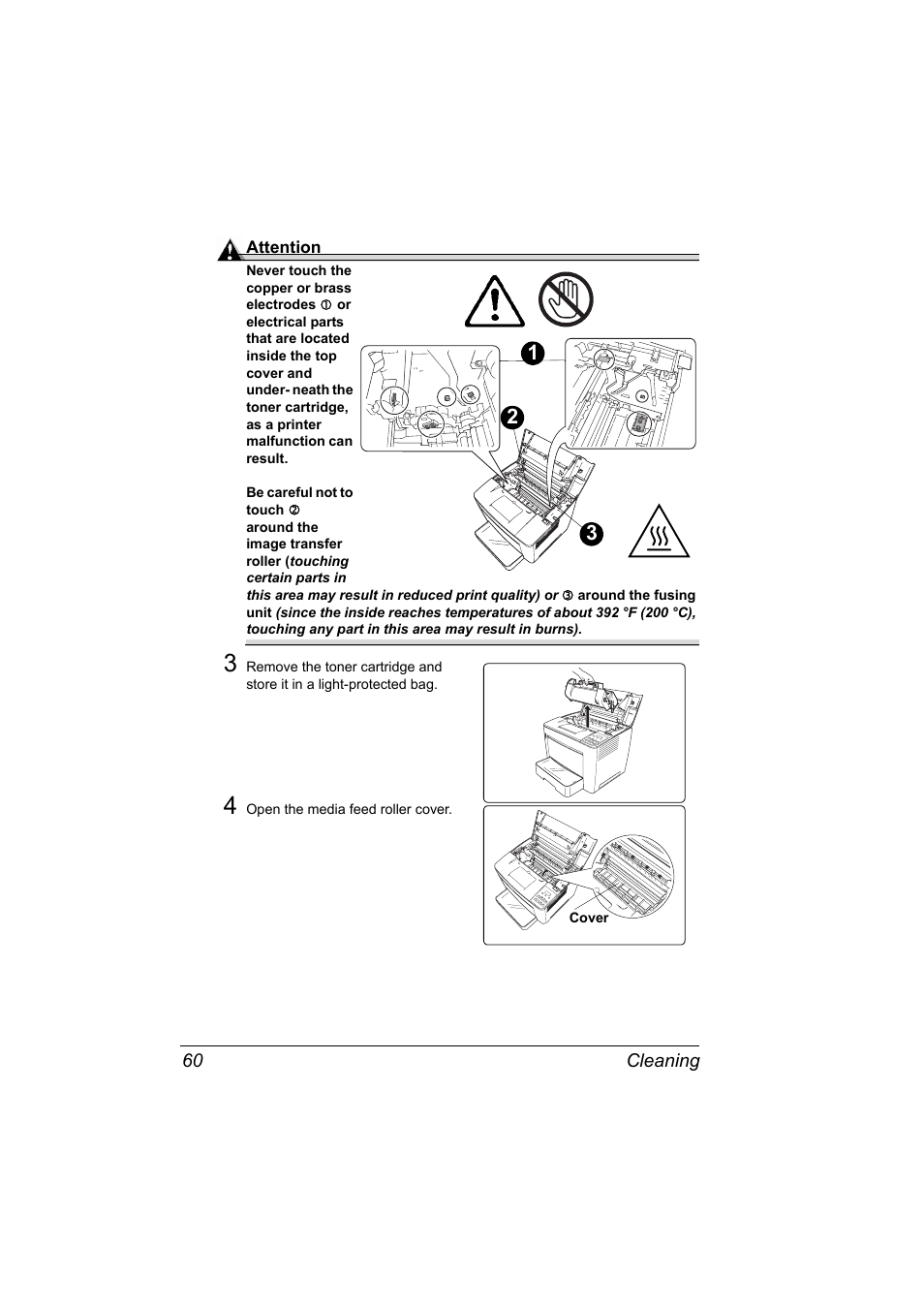 4 open the media feed roller cover | Konica Minolta PAGEPRO 9100 User Manual | Page 66 / 178