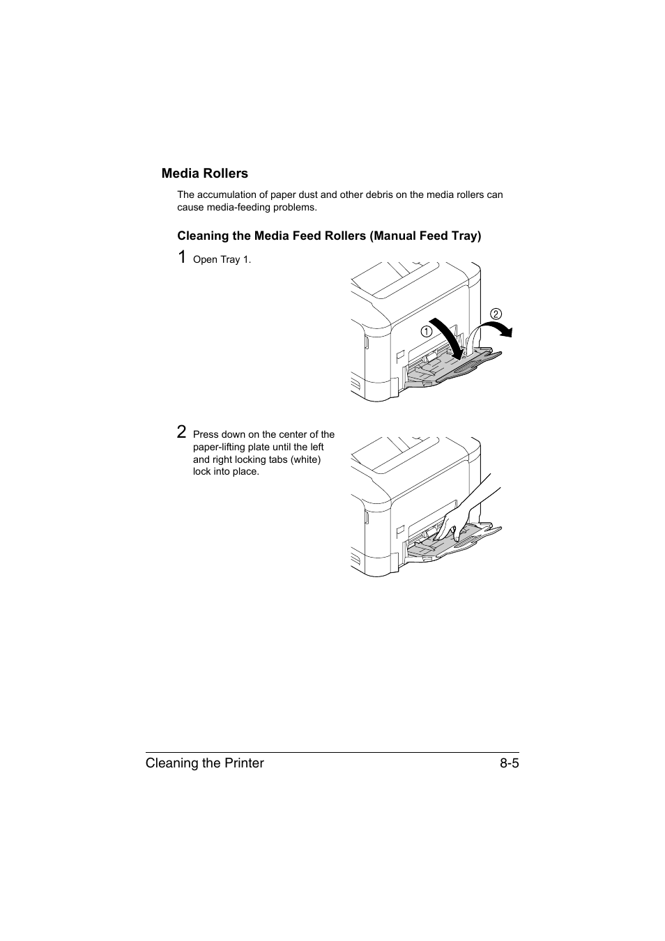 Media rollers, Cleaning the media feed rollers (manual feed tray), Media rollers -5 | Konica Minolta magicolor 4750EN-4750DN User Manual | Page 198 / 280