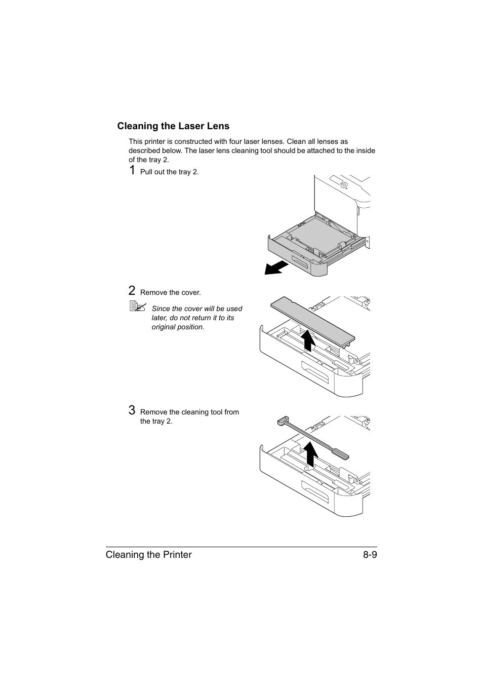 Cleaning the laser lens, Cleaning the laser lens -9 | Konica Minolta magicolor 4750EN-4750DN User Manual | Page 202 / 280