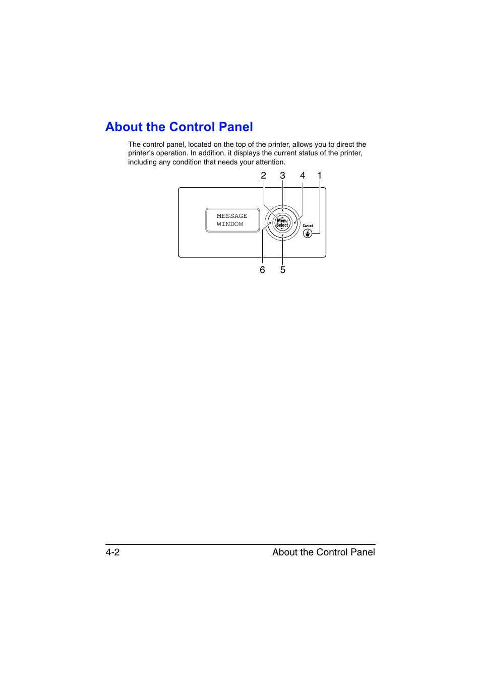 About the control panel, About the control panel -2 | Konica Minolta magicolor 4750EN-4750DN User Manual | Page 45 / 280
